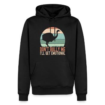 Emu Strauß - Männer Premium Bio Hoodie - Schwarz - Vorne - Nico (187cm)