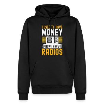 Radio amateur Opérateur radio amateur - Sweat à capuche Premium bio Homme - noir - Devant - Nico (187cm)