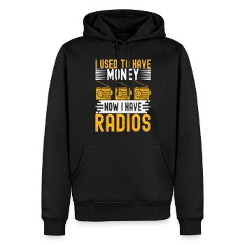 Radio amateur Opérateur radio amateur - Sweat à capuche Premium bio Homme - noir - Devant - Nico (187cm)