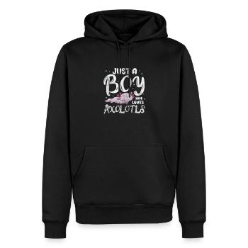 Axolotl Wassertier Wasser Geschenk - Männer Premium Bio Hoodie - Schwarz - Vorne - Nico (187cm)