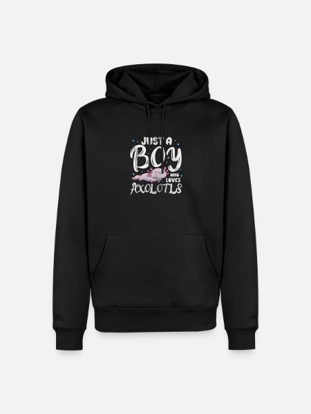 Axolotl Wassertier Wasser Geschenk - Männer Premium Bio Hoodie - Schwarz
