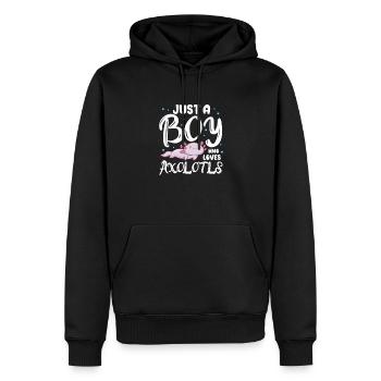 Axolotl - Sweat à capuche Premium bio Homme - noir - Devant - Nico (187cm)
