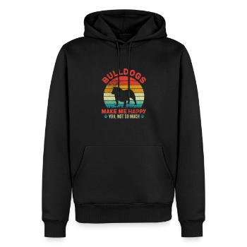 English Bulldog - Männer Premium Bio Hoodie - Schwarz - Vorne - Nico (187cm)