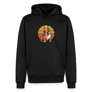 Bouledogue anglais Cadeau de chien bouledogue anglais - Sweat à capuche Premium bio Homme - noir - Devant - Nico (187cm)