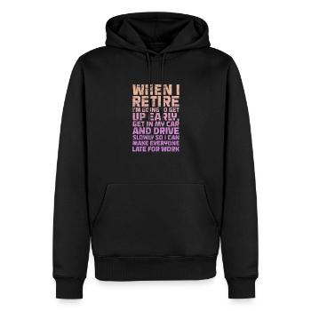 Retirement - Men’s Premium Organic Hoodie - black - Front - Nico (187cm)