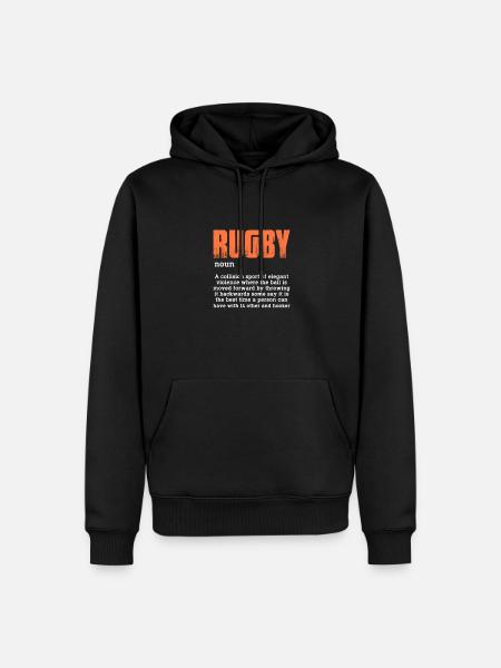 Rugby - Männer Premium Bio Hoodie - Schwarz