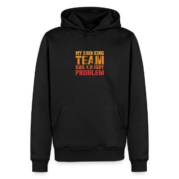 Rugby Verein Rugbyteam Football Sport Geschenk - Männer Premium Bio Hoodie - Schwarz - Vorne - Nico (187cm)