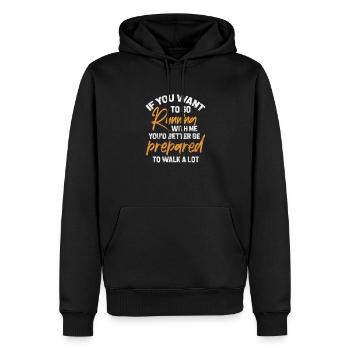 Running Runner Jogging Jogging Runner Cadeau - Sweat à capuche Premium bio Homme - noir - Devant - Nico (187cm)