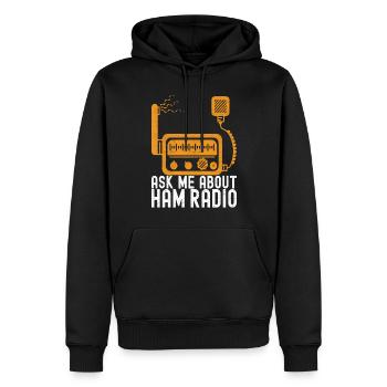Radio amateur Opérateur radio amateur - Sweat à capuche Premium bio Homme - noir - Devant - Nico (187cm)