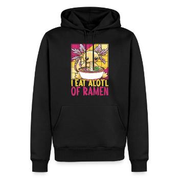 Anime Ramen Axolotl - Männer Premium Bio Hoodie - Schwarz - Vorne - Nico (187cm)