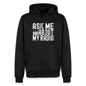 Radio amateur Opérateur radio amateur - Sweat à capuche Premium bio Homme - noir - Devant - Nico (187cm)