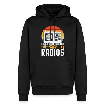Radio amateur Opérateur radio amateur - Sweat à capuche Premium bio Homme - noir - Devant - Nico (187cm)