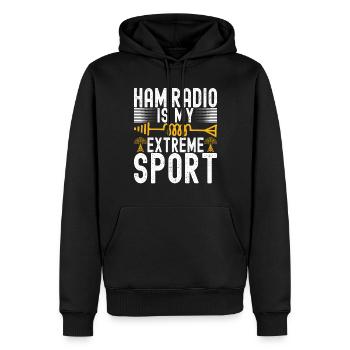 Ham Radio Ham Radio Operator - Men’s Premium Organic Hoodie - black - Front - Nico (187cm)