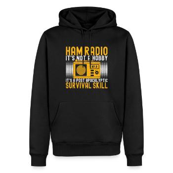 Radio amateur Opérateur radio amateur - Sweat à capuche Premium bio Homme - noir - Devant - Nico (187cm)