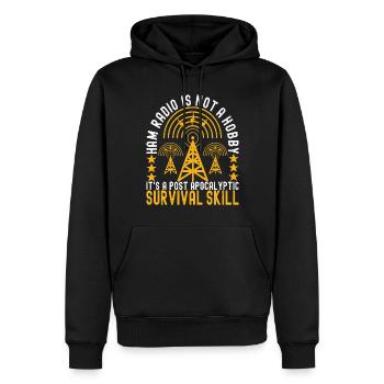 Radio amateur Opérateur radio amateur - Sweat à capuche Premium bio Homme - noir - Devant - Nico (187cm)