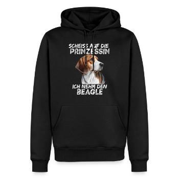 Scheiss auf die Prinzessin ich nehm den Beagle - Männer Premium Bio Hoodie - Schwarz - Vorne - Nico (187cm)