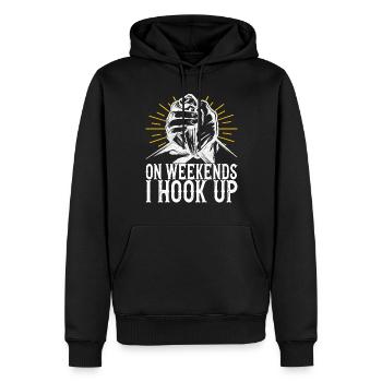 Bras de fer Bras de fer - Sweat à capuche Premium bio Homme - noir - Devant - Nico (187cm)