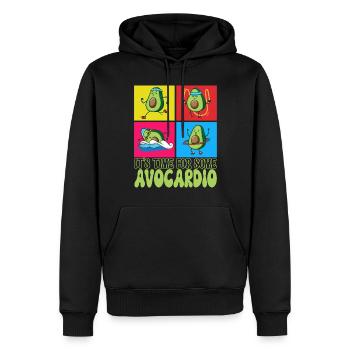 Avocardio Avocado Fitness - Männer Premium Bio Hoodie - Schwarz - Vorne - Nico (187cm)