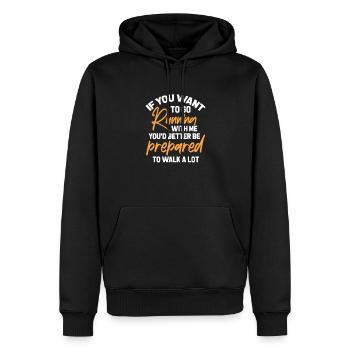 Courir - Sweat à capuche Premium bio Homme - noir - Devant - Nico (187cm)