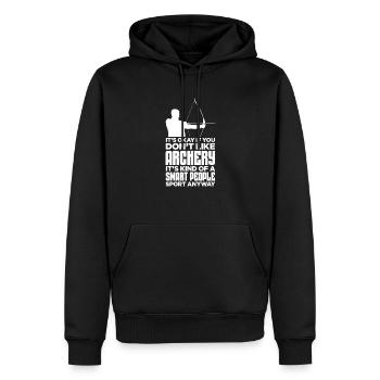 Archerie - Sweat à capuche Premium bio Homme - noir - Devant - Nico (187cm)