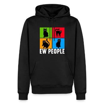 Katzen Misanthrop Sarkasmus - Männer Premium Bio Hoodie - Schwarz - Vorne - Nico (187cm)