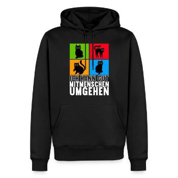 Katzen Misanthrop Sarkasmus - Männer Premium Bio Hoodie - Schwarz - Vorne - Nico (187cm)