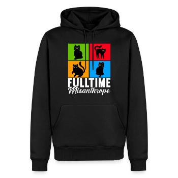 Katzen Misanthrop Sarkasmus - Männer Premium Bio Hoodie - Schwarz - Vorne - Nico (187cm)