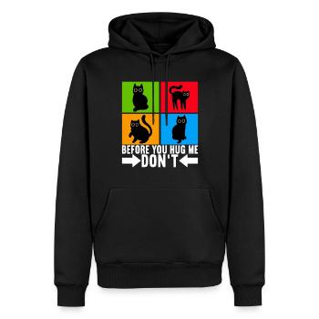 Katzen Misanthrop Sarkasmus - Männer Premium Bio Hoodie - Schwarz - Vorne - Nico (187cm)