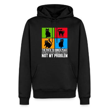 Katzen Misanthrop Sarkasmus - Männer Premium Bio Hoodie - Schwarz - Vorne - Nico (187cm)