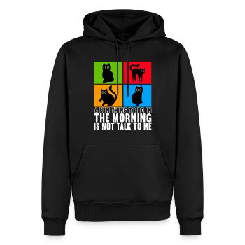 Katzen Misanthrop Sarkasmus - Männer Premium Bio Hoodie - Schwarz - Vorne - Nico (187cm)