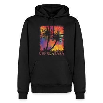 Palm Colorful Copacabana Paradise Rio Beach Ocean - Men’s Premium Organic Hoodie - black - Front - Nico (187cm)