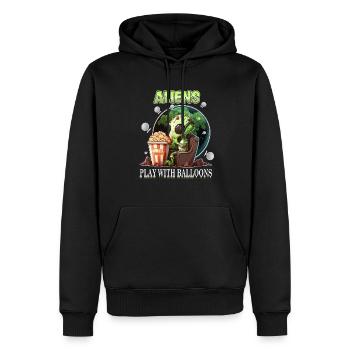 Aliens Play With Balloons - Spy Balloon or - Männer Premium Bio Hoodie - Schwarz - Vorne - Nico (187cm)
