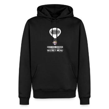 Secret Menu Don't Tell Anybody Spy Balloon Food - Männer Premium Bio Hoodie - Schwarz - Vorne - Nico (187cm)