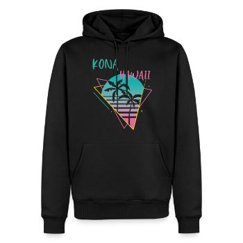 Kona Hawaii Palmen Retro Ocean Surfing - Männer Premium Bio Hoodie - Schwarz - Vorne - Nico (187cm)