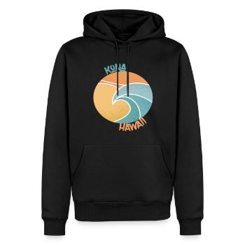 Kona Surfing Palmen Hawaii Urlaub Ozean - Männer Premium Bio Hoodie - Schwarz - Vorne - Nico (187cm)