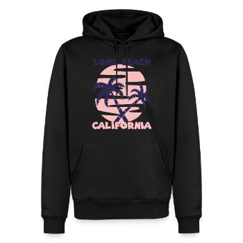 Familienurlaub Kalifornien Long Beach Palme Strand - Männer Premium Bio Hoodie - Schwarz - Vorne - Nico (187cm)