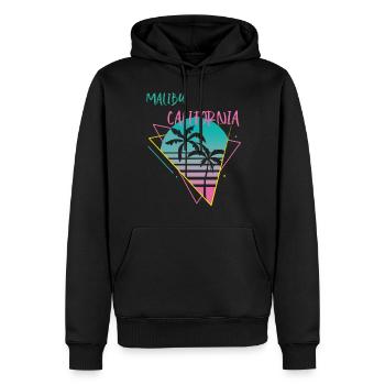 Californie Malibu Palm Ocean Surf - Sweat à capuche Premium bio Homme - noir - Devant - Nico (187cm)