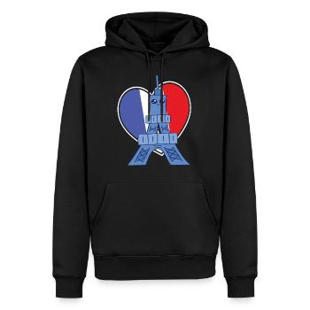 Eiffelturm Herz Frankreich Souvenir Kawaii Paris - Männer Premium Bio Hoodie - Schwarz - Vorne - Nico (187cm)