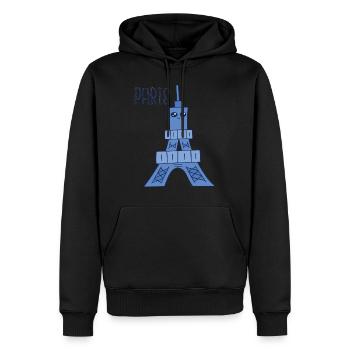 Paris Kawaii Eiffel Tower Parisian French Souv - Men’s Premium Organic Hoodie - black - Front - Nico (187cm)