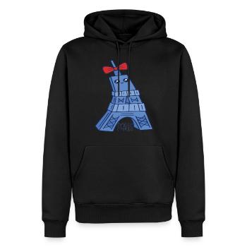 Niedliche Eiffelturm Kawaii Liebe Paris Souvenir P - Männer Premium Bio Hoodie - Schwarz - Vorne - Nico (187cm)