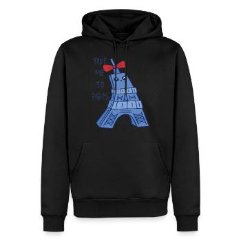 Paris cute Eiffel Tower Kawaii Parisian Souveni - Men’s Premium Organic Hoodie - black - Front - Nico (187cm)
