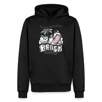 Familienurlaub Kalifornien Sacramento Palme Strand - Männer Premium Bio Hoodie - Schwarz - Vorne - Nico (187cm)