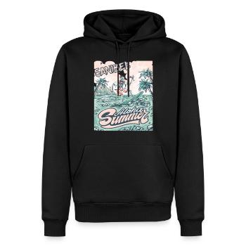 Sanibel Florida Palmen-Strand-Ozean-Surfen - Männer Premium Bio Hoodie - Schwarz - Vorne - Nico (187cm)