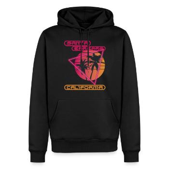 Retro Palme Kalifornien Santa Barbara Urlaub Ozean - Männer Premium Bio Hoodie - Schwarz - Vorne - Nico (187cm)