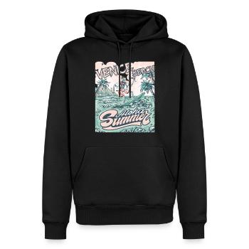 Familienurlaub Kalifornien Venice Beach Palme Ozea - Männer Premium Bio Hoodie - Schwarz - Vorne - Nico (187cm)