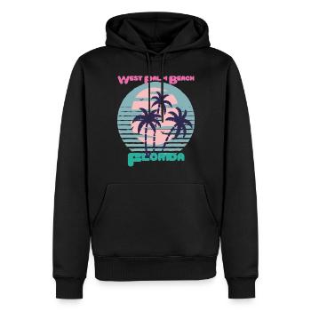 Surfen West Palm Beach Urlaub Florida Palme Ozean - Männer Premium Bio Hoodie - Schwarz - Vorne - Nico (187cm)