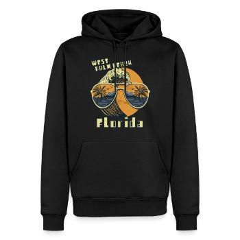 Palme Sonnenbrille Florida West Palm Beach Ozean - Männer Premium Bio Hoodie - Schwarz - Vorne - Nico (187cm)
