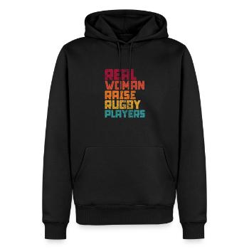 Rugby Verein Rugbyteam Football Sport Geschenk - Männer Premium Bio Hoodie - Schwarz - Vorne - Nico (187cm)