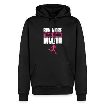 Courir - Sweat à capuche Premium bio Homme - noir - Devant - Nico (187cm)