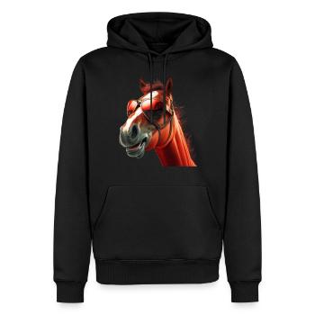 geschenk reiten pferde sonnenbrille humor - Männer Premium Bio Hoodie - Schwarz - Vorne - Nico (187cm)